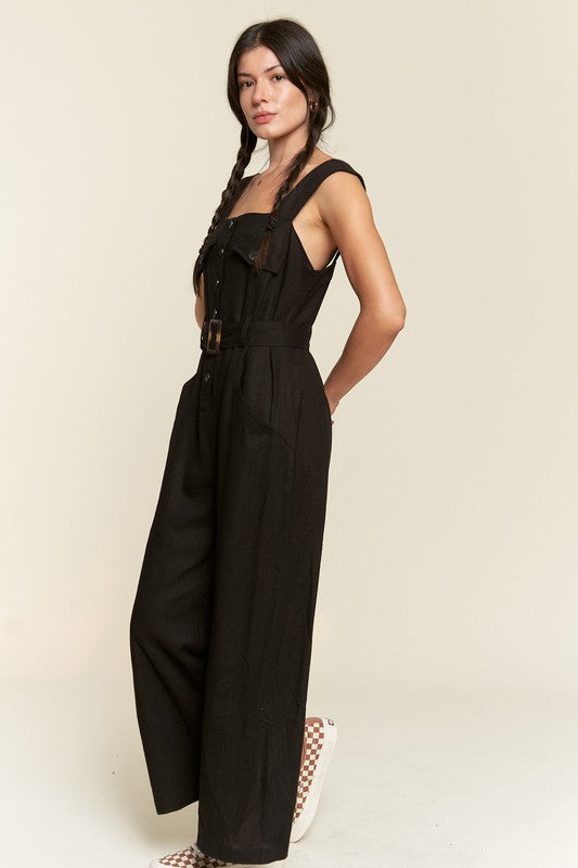 Plus Size Sleeveless Square Neck Jumpsuit
