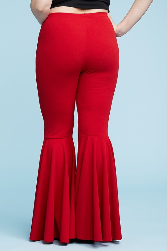 Full Length Mermaid Ruffled Flare Bell Bottom Pants