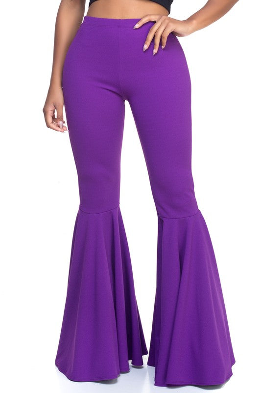 Full Length Mermaid Ruffled Flare Bell Bottom Pants