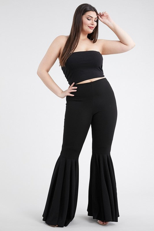 Full Length Mermaid Ruffled Flare Bell Bottom Pants