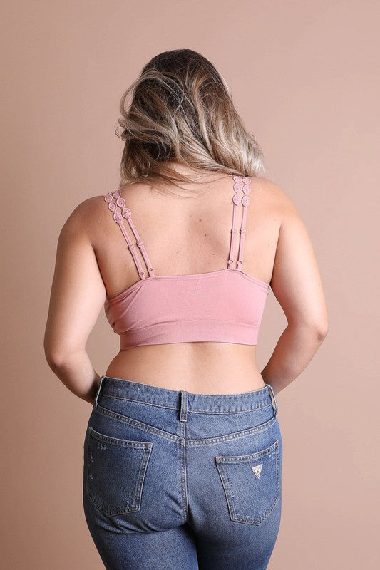 Plus Size Boho Eye Lace Applique Bralette