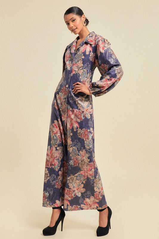 Women's Fall Faux Suede Maxi Jacket with Pockets