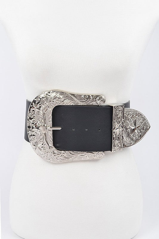 Gold Oversized Buckle Plus Size Belt