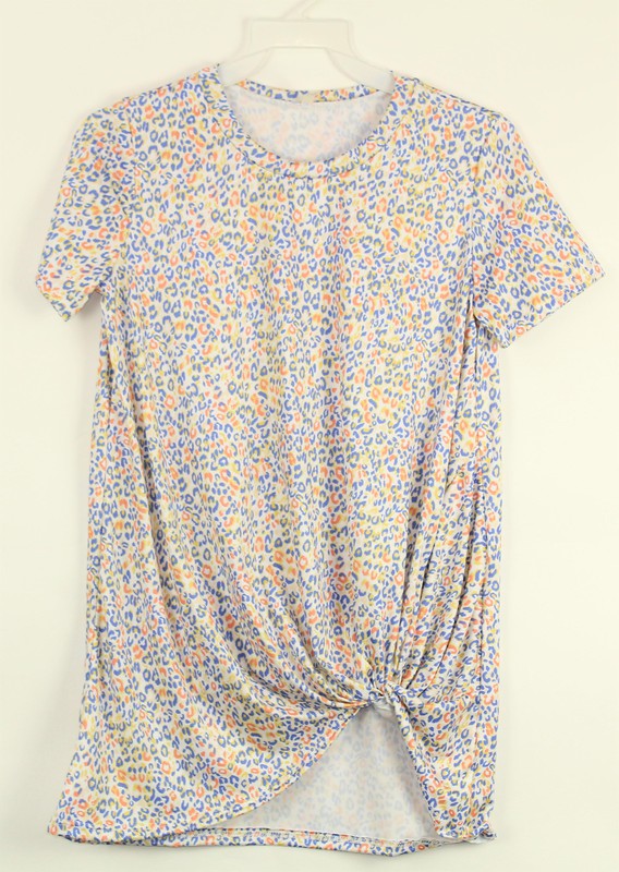 Kids Size Leopard Knotted Tunic Top