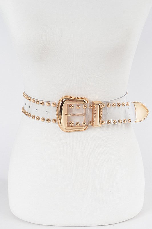 Sheer Studded See Through Belt