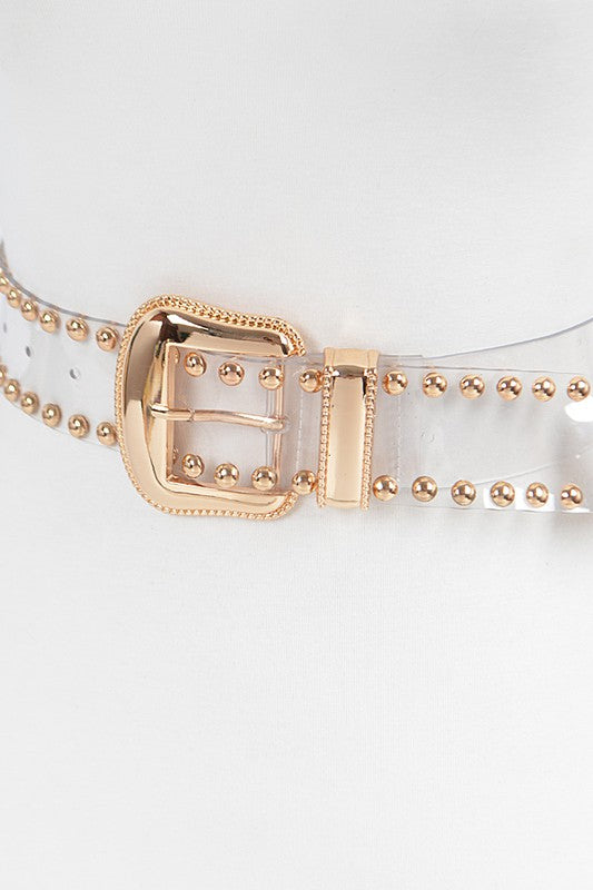 Sheer Studded See Through Belt