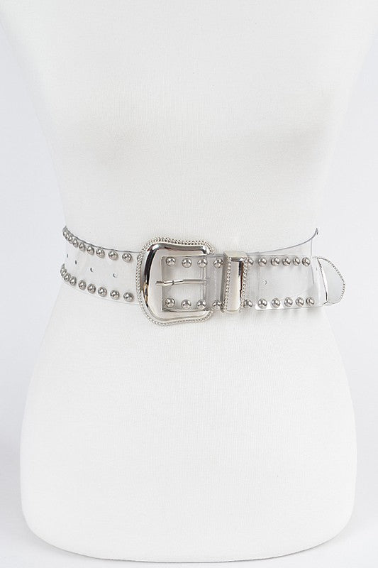 Sheer Studded See Through Belt