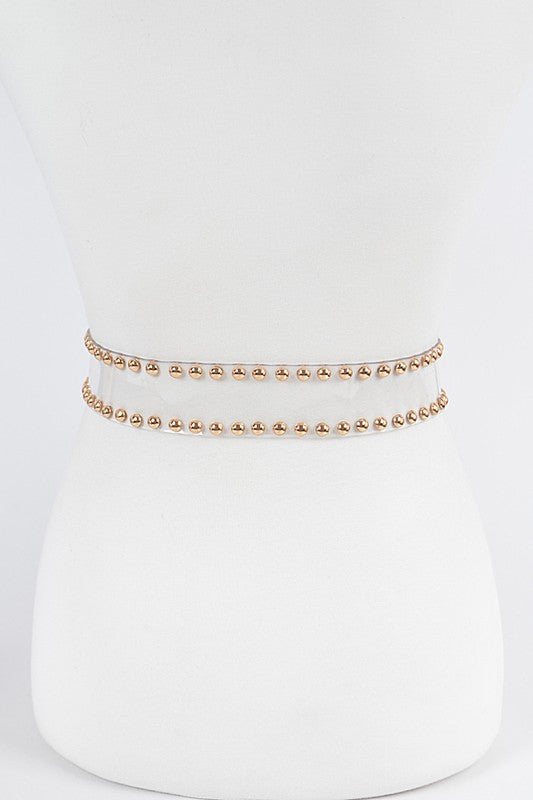 Sheer Studded See Through Belt