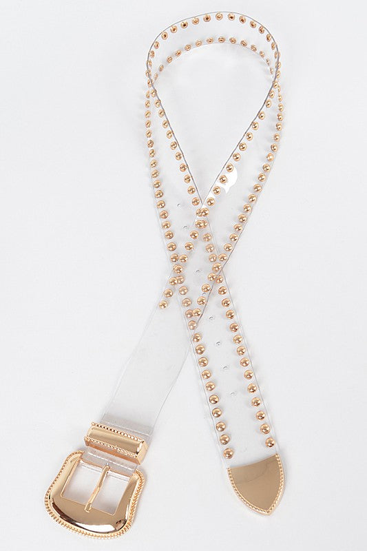 Sheer Studded See Through Belt