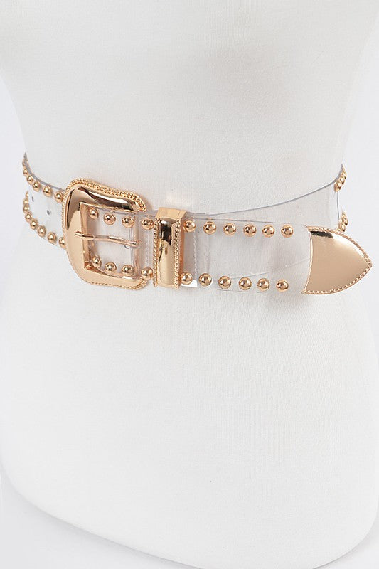 Sheer Studded See Through Belt