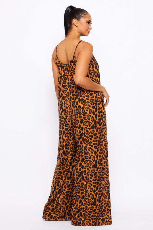 Women's Comfy Tank Palazzo Jumpsuit with Side Pockets