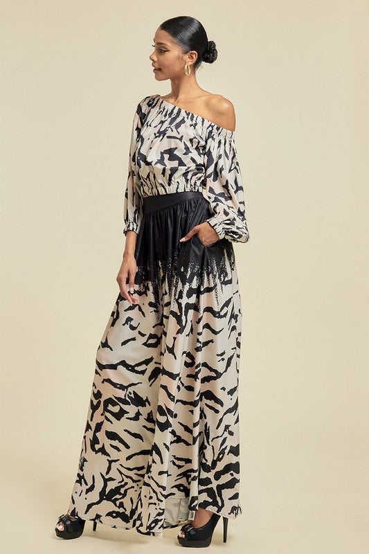 Animal Print Maxi Skirt and Top Set