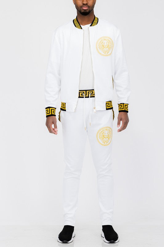 Men's Black and Gold Detail Track Suit