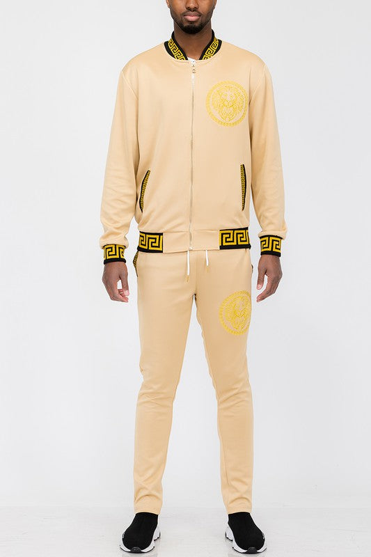 Men's Black and Gold Detail Track Suit