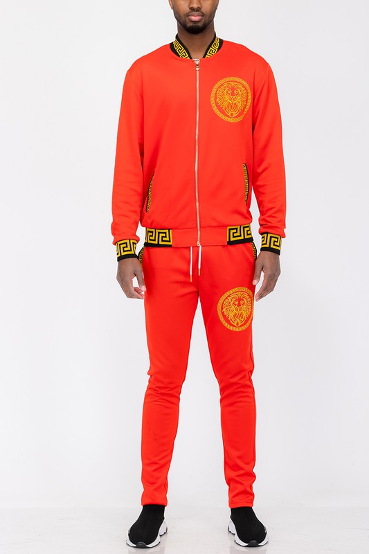 Men's Black and Gold Detail Track Suit