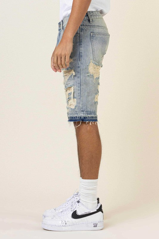 HEAVY RIP&REPAIR RELEASED HEM DENIM SHORTS