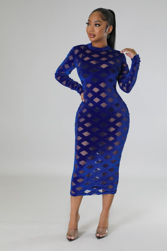 Women's Sexy Solid Mock Neck Stretch Sheer Dress