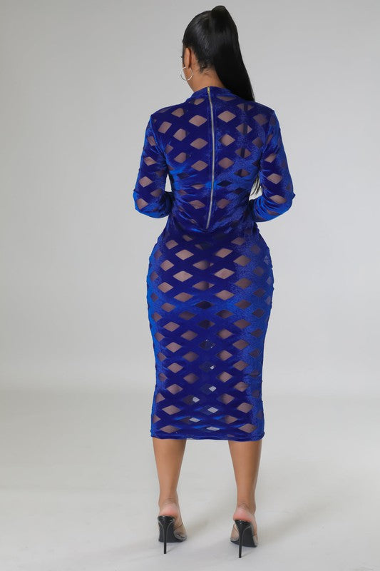 Women's Sexy Solid Mock Neck Stretch Sheer Dress
