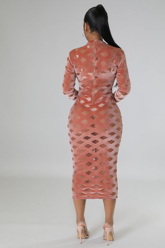 Women's Sexy Solid Mock Neck Stretch Sheer Dress