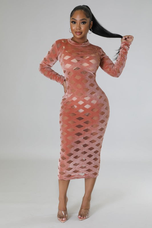 Women's Sexy Solid Mock Neck Stretch Sheer Dress