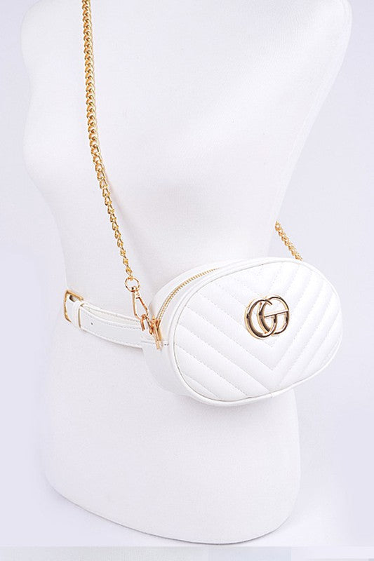 Chain Accent Crossbody Handbag