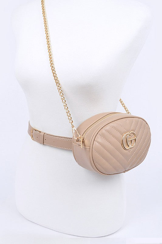 Chain Accent Crossbody Handbag