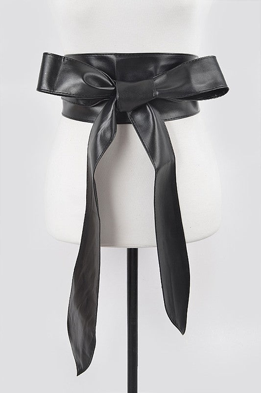Faux Leather Kimono Belt