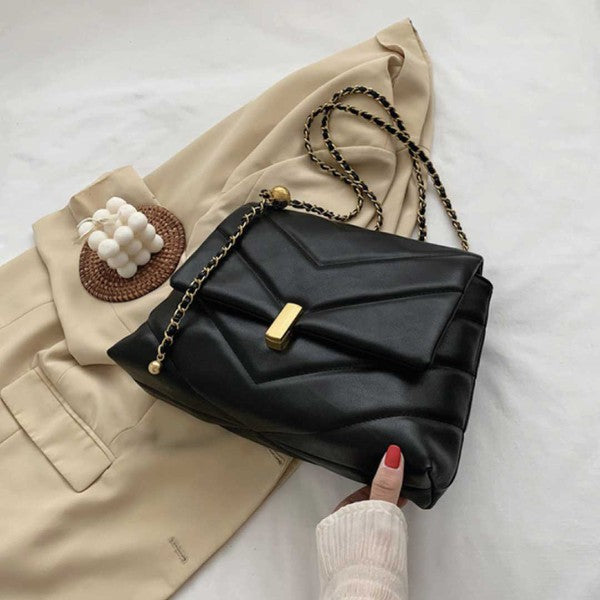 Bernie Chevron Quilted Shoulder Bag
