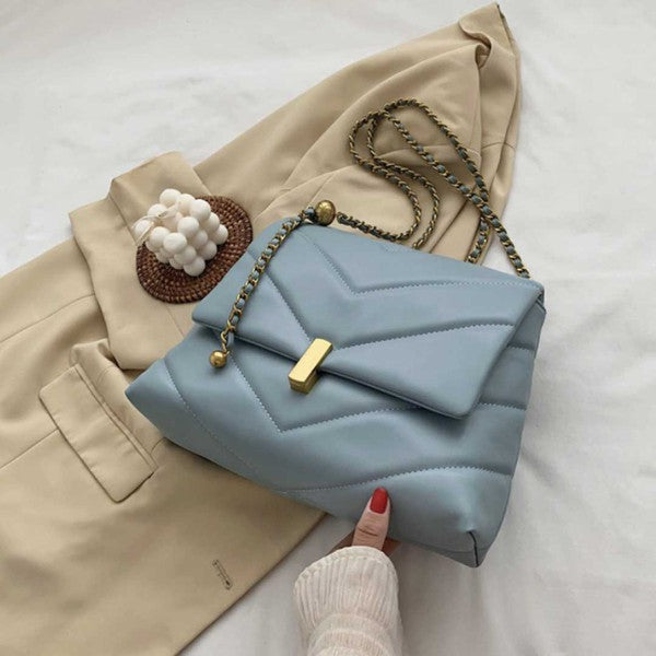 Bernie Chevron Quilted Shoulder Bag