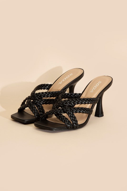 Kellan's Double Cross Braided Heels
