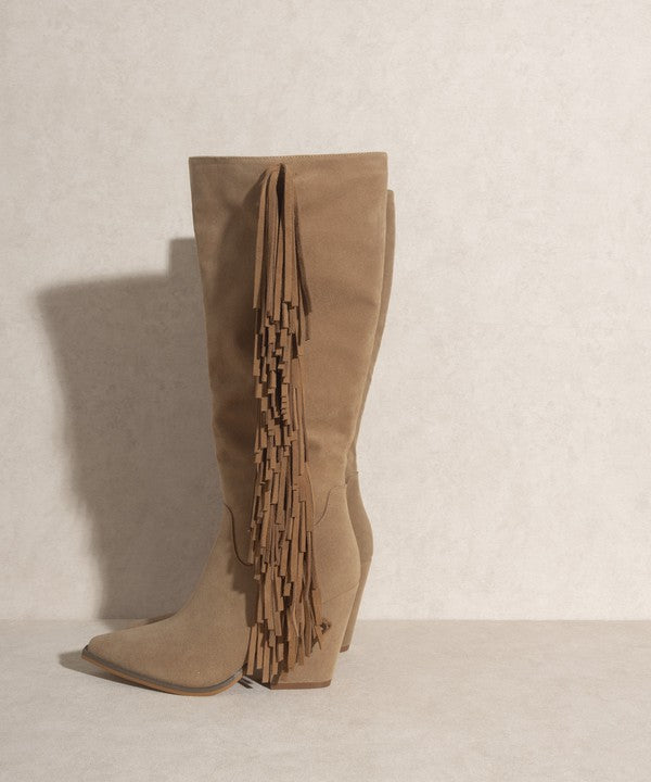 Boho Knee-High Fringe Boots
