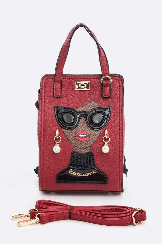 Lady In Glasses Convertible Crossbody Bag