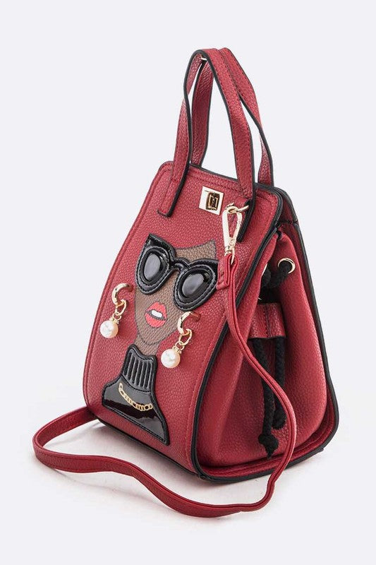 Lady In Glasses Convertible Crossbody Bag