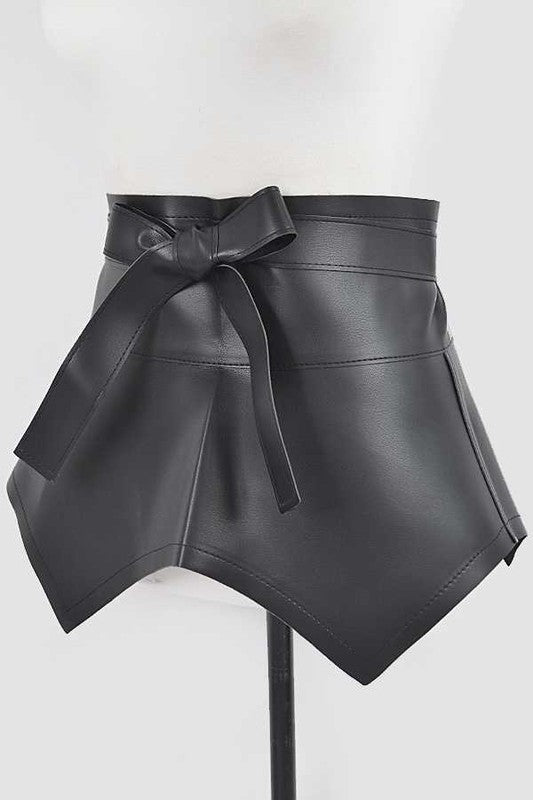 Faux Leather Wrap Around Tie Belt