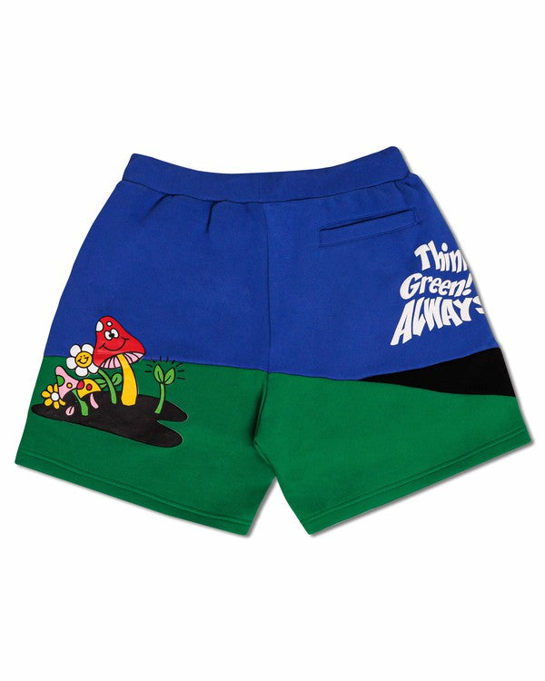 Men's Think Green Cut and Sew Graphic Shorts