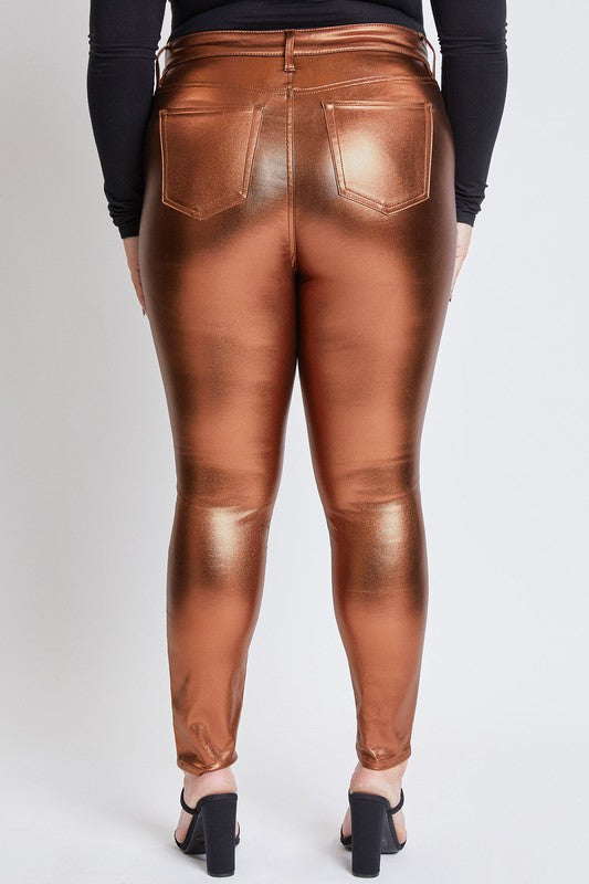 Junior Plus High-Rise Metallic Skinny Jean