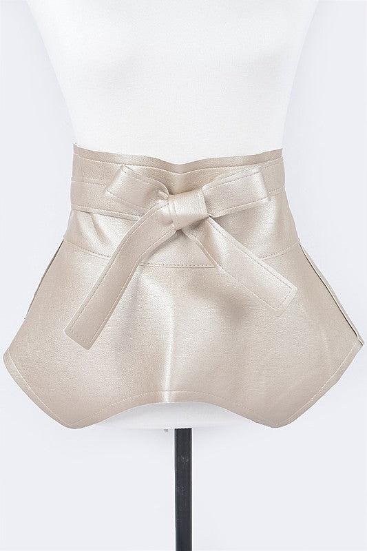 Faux Leather Wrap Around Tie Belt