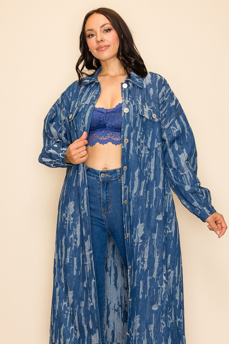 qMpModa Denim Duster Jacket