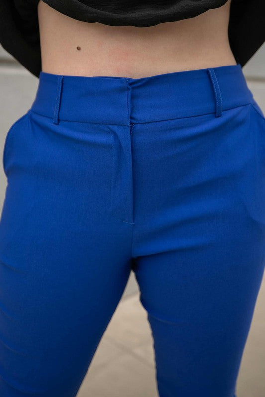 Plus Size High Waist Cropped Pants