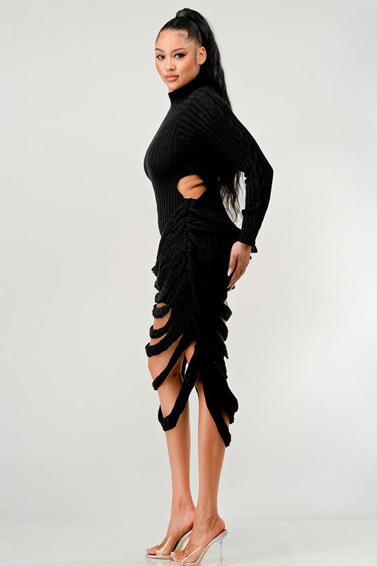 Women's Knit Sweater Midi Dress