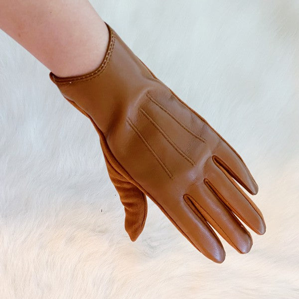 Buttered Vegan Leather Motorcycle Gloves