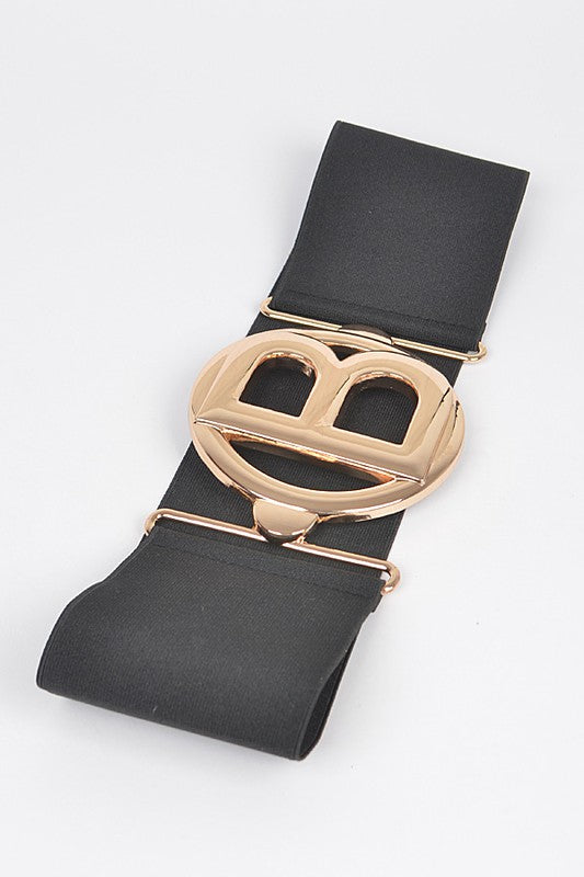Metal Buckle Elastic Initial Belt