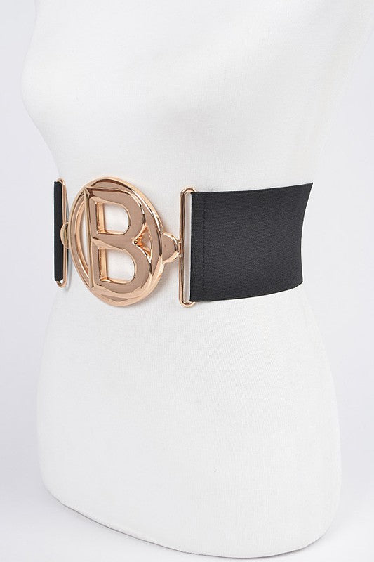 Metal Buckle Elastic Initial Belt