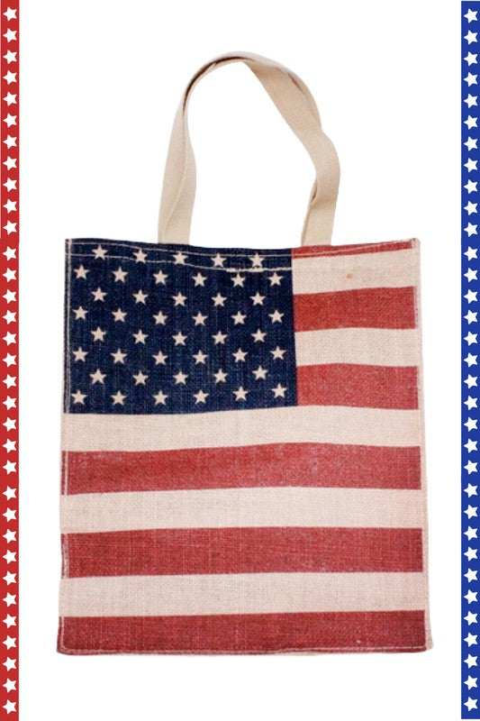 Patriotic American Flag Tote Bag