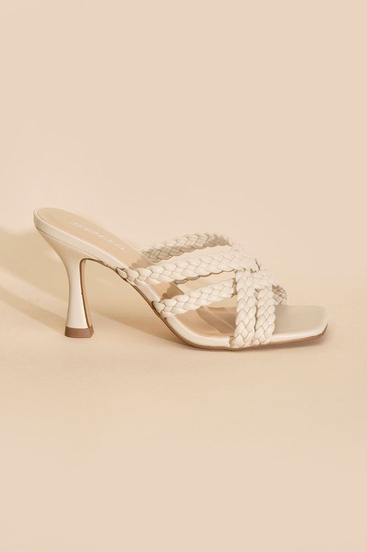 Kellan's Double Cross Braided Heels