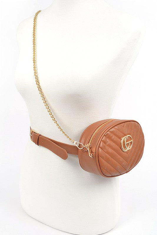 Chain Accent Crossbody Handbag