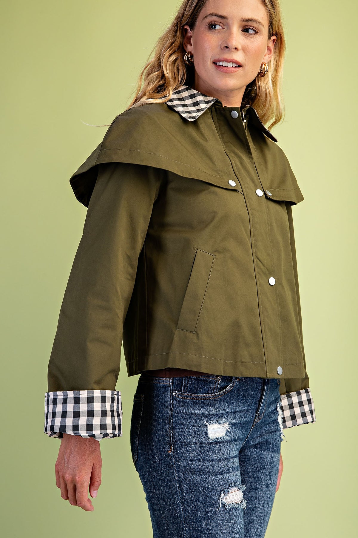 Gigio's Gingham Accented Jacket