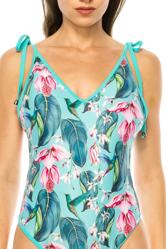 One Piece Floral Print Bathing Suit