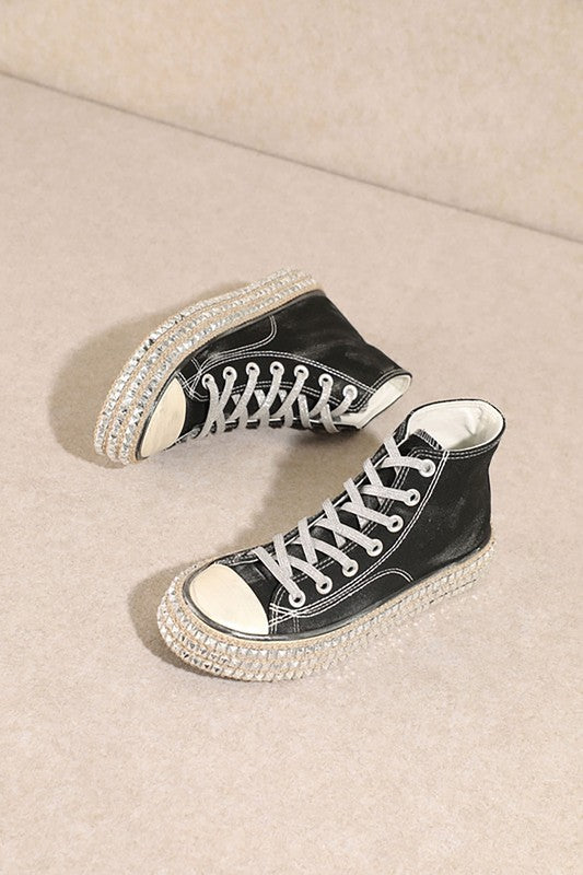 Women’s High Top Studded Sneakers
