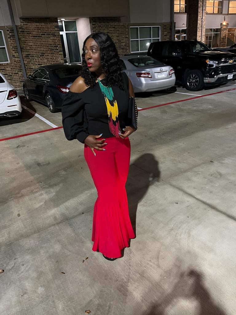 Full Length Mermaid Ruffled Flare Bell Bottom Pants
